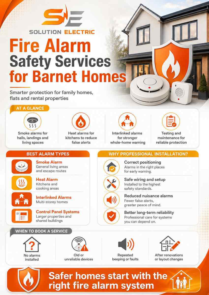 Fire Alarm Safety Services for Barnet Homes infographic